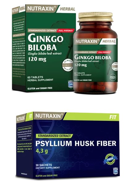 Ginkgo Biloba 60 Tablet + Psyllium Husk Fiber 30 Saşe