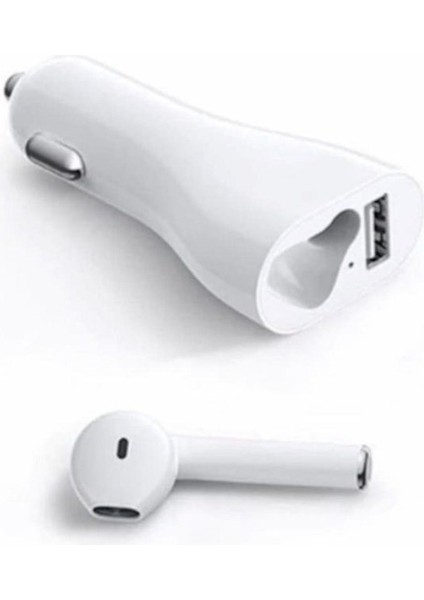 Araç Çakmaklık ile Şarj Olan Kablosuz Bluetooth Kulaklık