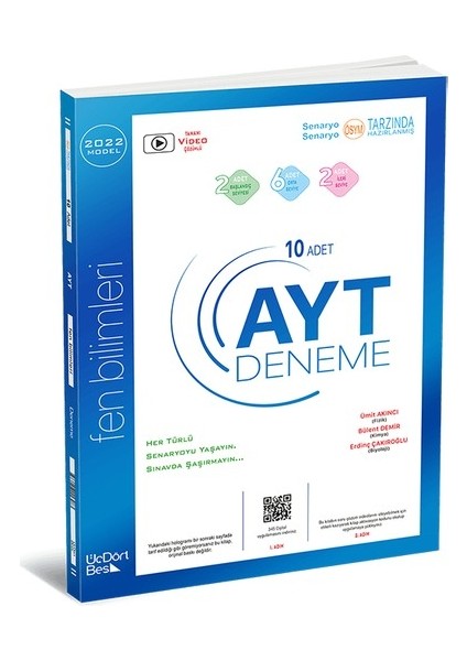 Fen Bilimleri AYT 10 Adet Deneme Sınavı YKS 2022