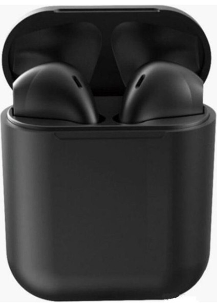 INPODS12 Makaron Bluetooth Kulaklık Mat Renkler Dokunmatik Siyah
