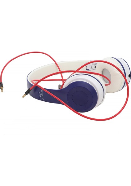 P-47 Kablosuz Bluetooth Kulak Üstü Kulaklık Mavi