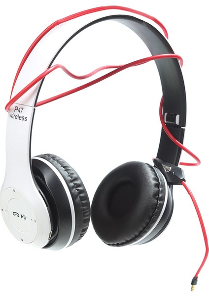 P-47 Wireless Kablosuz Bluetooth Kulak Üstü Kulaklık Beyaz