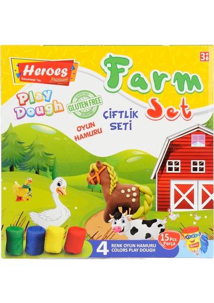 Orta Kutulu Çiftlik Glutensiz Oyun Hamuru Seti