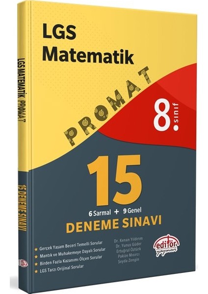 8. Sınıf Promat LGS Matematik 15 Deneme Sınavı