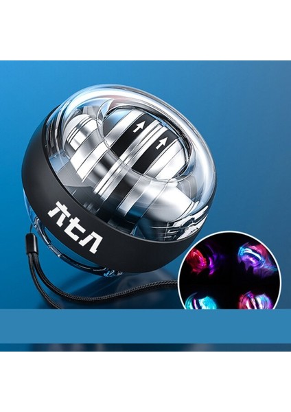 LED Gyroskopik Powerball Autostart Aralığı Gyro Güç Bilek Topu ile Tezgah Kolu El Kas Kuvvet Trainer Fitness Ekipmanları | Elektrikli Bilekler (Siyah) (Yurt Dışından)