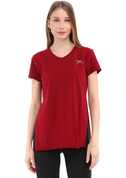 Kadın %100 Pamuk T-Shirt Fragum Bordo fiyatları
