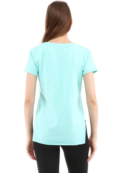 Kadın %100 Pamuk T-Shirt Fumus Mint