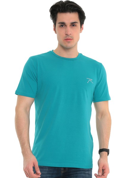 Erkek %100 Pamuk T-Shirt Gravıs Mint