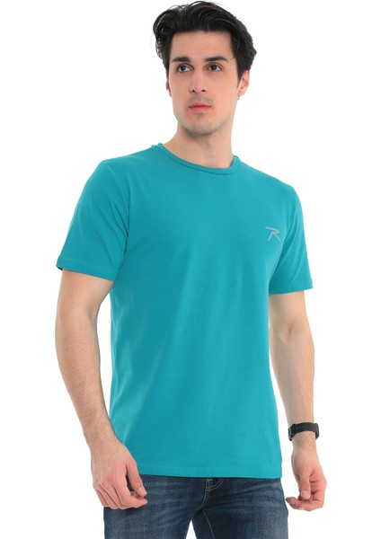 Erkek %100 Pamuk T-Shirt Gravıs Mint