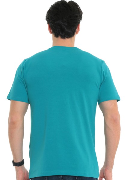 Erkek %100 Pamuk T-Shirt Gravıs Mint