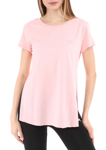 Kadın %100 Pamuk T-Shirt Fumus Pembe