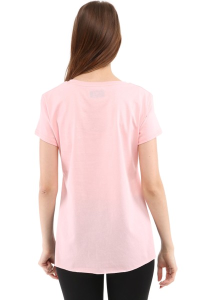 Kadın %100 Pamuk T-Shirt Fumus Pembe