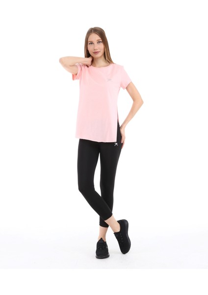 Kadın %100 Pamuk T-Shirt Fumus Pembe