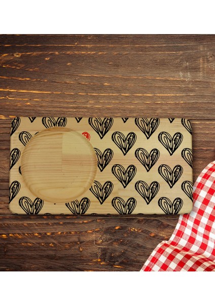 Kişiye Özel Kalpler Tasarımlı Doğal Ahşap Tabaklı Viski Bardağı Sunum Seti Model 1 indirimleri