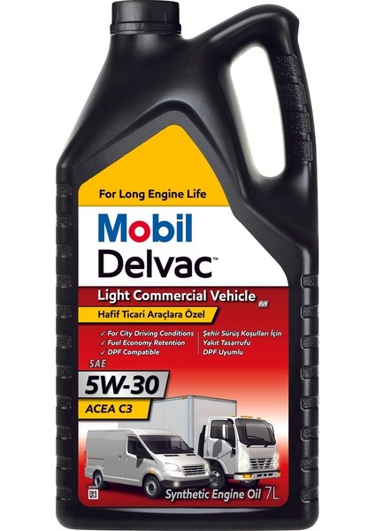 Delvac LCV 5W-30 (M) Hafif Ticari Araçlar Için 7 Litre Motor Yağı ( Üretim Yılı: 2023 )