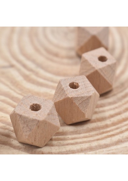 100 Adet Hexagon Kayın Ahşap Bebek Diş Çıkarma Dıy Emzik Zincir Bilezik Ahşap Boş Ürün (Yurt Dışından)