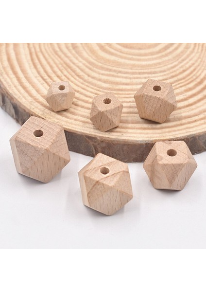 100 Adet Hexagon Kayın Ahşap Bebek Diş Çıkarma Dıy Emzik Zincir Bilezik Ahşap Boş Ürün (Yurt Dışından)