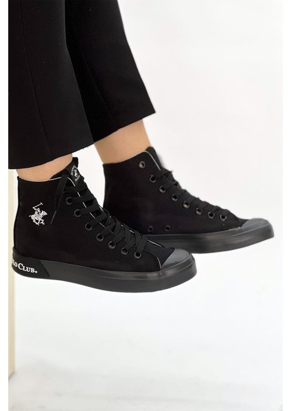 PO-10141 227-Siyah Siyah Kadın Sneaker
