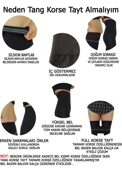 Korse Tayt Siyah Kadın Tayt Göbek Basen Toparlayıcı Tayt Doğum Sonrası Korsesi Spor Taytı indirimleri