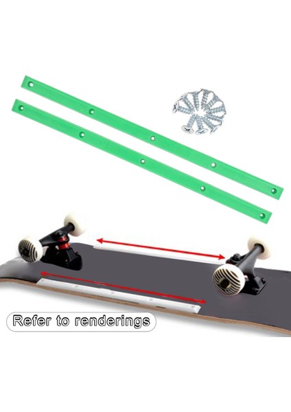 2x Kaykay Longboard Raylar Guard Kuyruk Guard Koruma Kauçuk Şerit Aracı Yeşil (Yurt Dışından)
