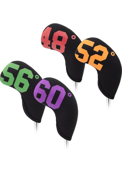 4'lü Golf Demir Headcover Neopren Derece Anti Scratch Wrap Gardiyan Siyah (Yurt Dışından) modelleri