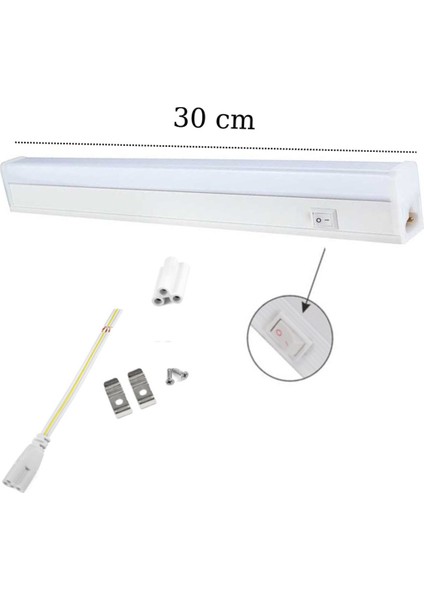 6Watt 30cm Anahtarlı T5 Bant Armatür ( 3200K-Gün Işığı )