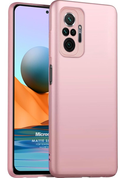 Matte Silicone Xiaomi Redmi Note 10 Pro Max Kılıf Rose Gold