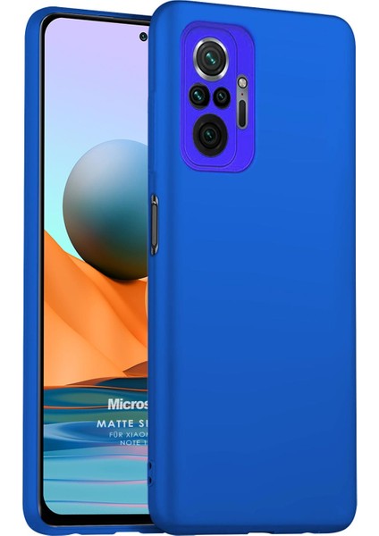 Matte Silicone Xiaomi Redmi Note 10 Pro Max Kılıf Mavi