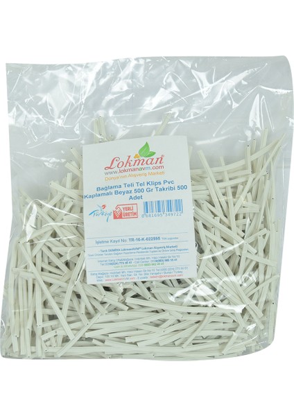 Bağlama Teli Tel Klips Pvc Kaplamalı Beyaz 500 gr Takribi 500 Adetli 1 Paket fiyatları