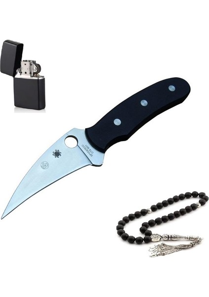 Marka Metal Çakmak ve Tesbih ile Spyderco Bıçak