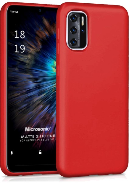 Matte Silicone Reeder P13 Blue 2022 Kılıf Kırmızı
