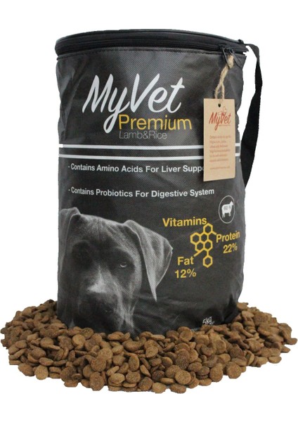 My-Vet Premium Kuzu Etli Köpek Maması 5 kg 22 Protein Yetişkin Köpek Maması