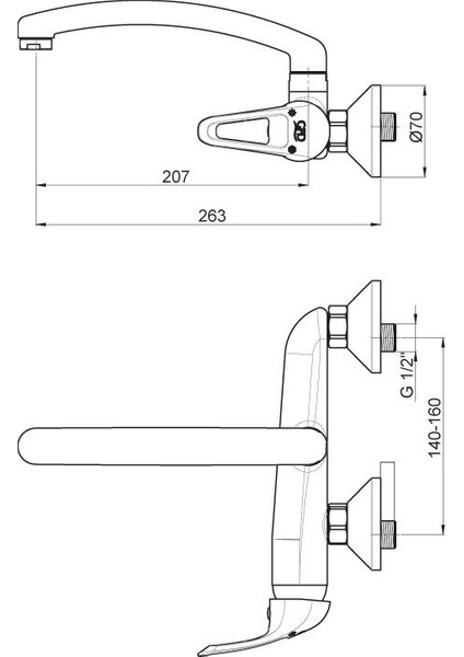 Üstten Aplike Eviye Bataryası Adrio MAU120