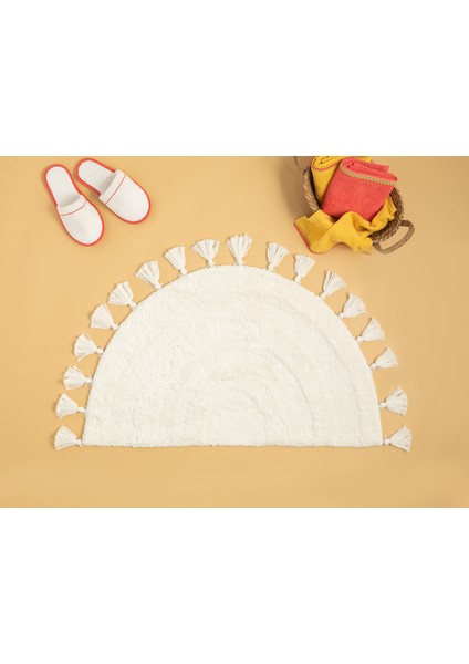 Luna Pamuklu Banyo Paspası 55 x 90 cm Ekru