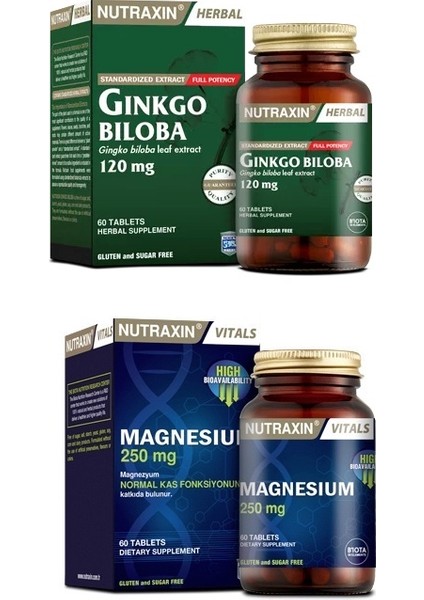 Ginkgo Biloba 60 Tablet+Magnesium Citrate 250MG 60 Tablet