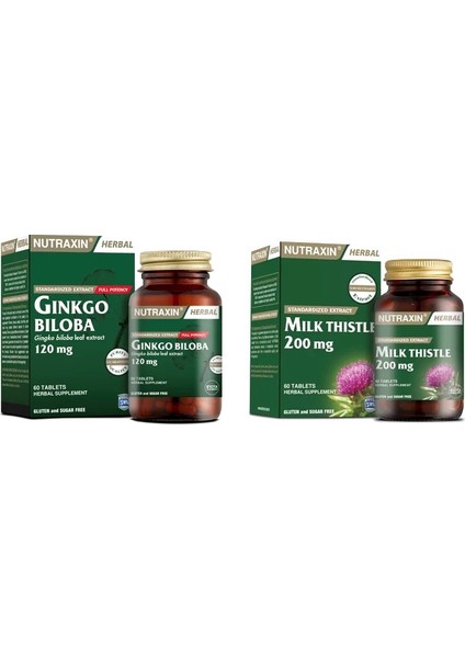 Ginkgo Biloba 60 Tablet + Milk Thistle 60 Tablet