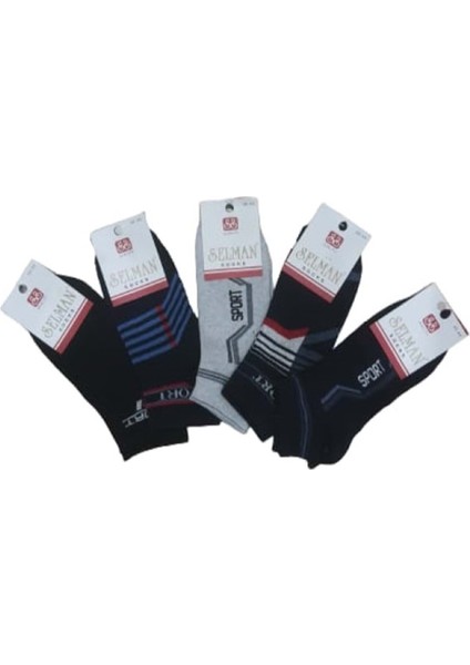 Socks Erkek Classic Desenli Patik Çorap (5 Paket) S 01594 - Karışık Renkli - 40-44