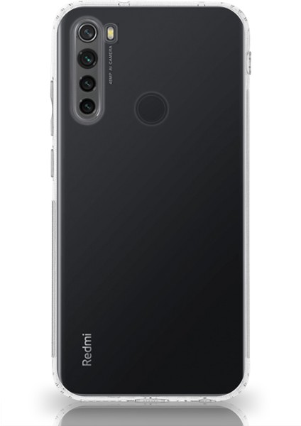 Caseworld Xiaomi Redmi Note 8 ile Uyumlu Kapak Tıpalı Kamera Korumalı Şeffaf Premier ile Uyumlu Kılıf