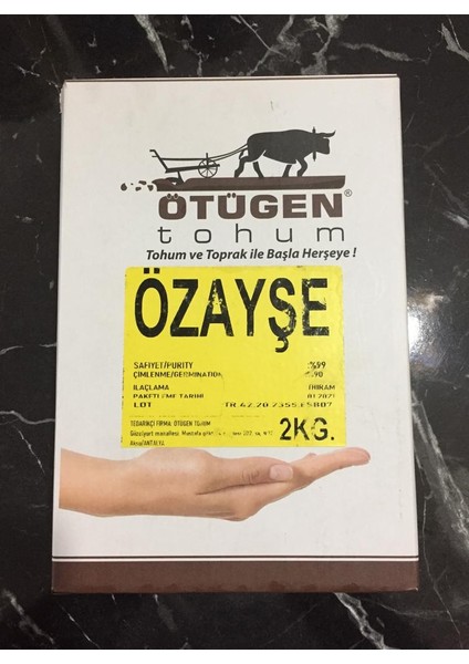 Balıkesir Tohum Ötügen Tohumculuk Özayşe  Fasulye Tohumu 2 kg