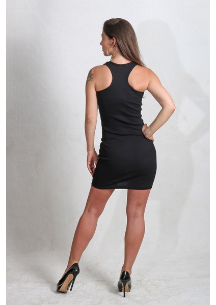 Versanox Halter Yaka Askılı Kaşkorse Mini Elbise