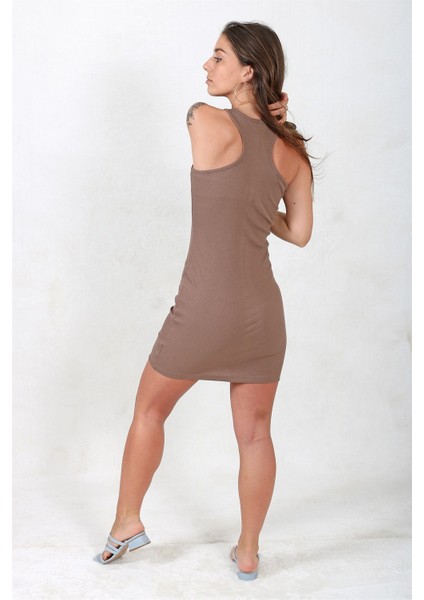 Versanox Halter Yaka Askılı Kaşkorse Mini Elbise