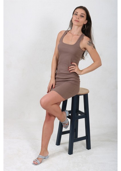 Versanox Halter Yaka Askılı Kaşkorse Mini Elbise