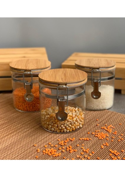 Mada 950ML 14 cm 3 Lü Kelepçeli Vakumlu Boroslikat Cam Set