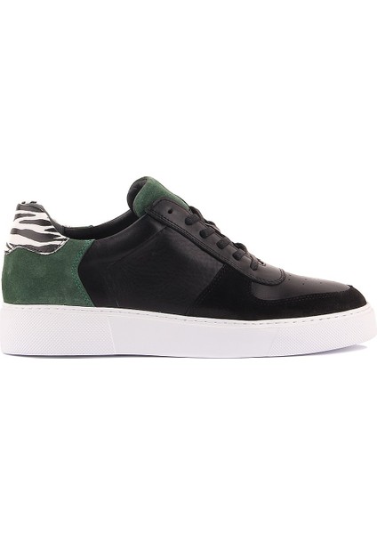 Sail Lakers - Siyah Deri, Yeşil Süet Erkek Sneaker