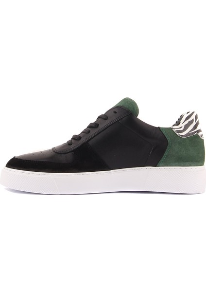 Sail Lakers - Siyah Deri, Yeşil Süet Erkek Sneaker