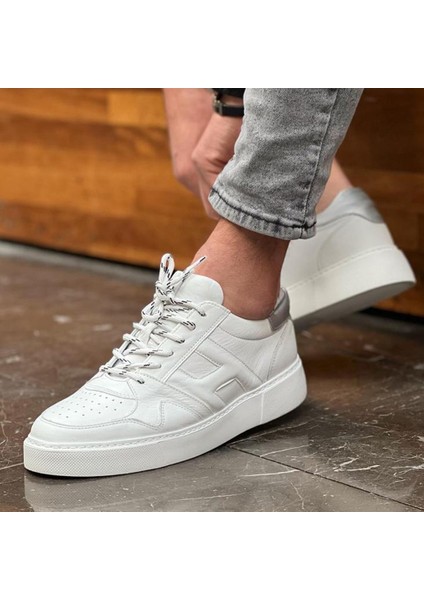 Sail Lakers - Beyaz Deri Bağcıklı Erkek Sneaker