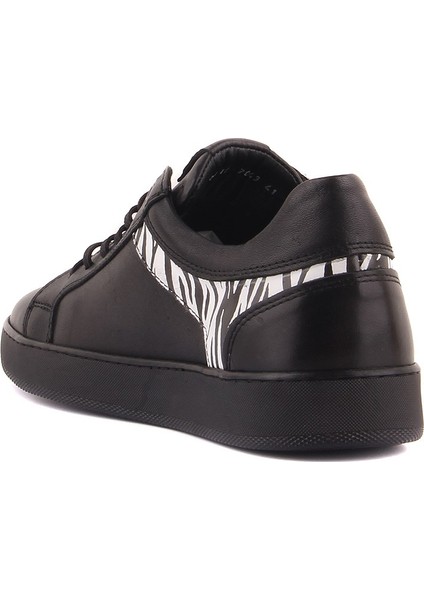 Sail Lakers - Siyah Deri Zebra Detaylı Erkek Sneaker