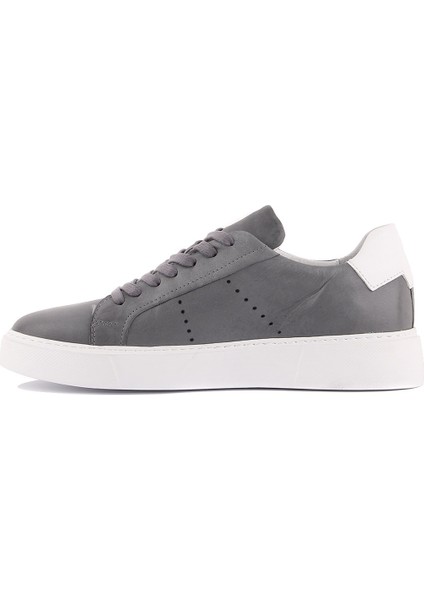 Sail Lakers - Gri Deri Bağcıklı Erkek Sneaker