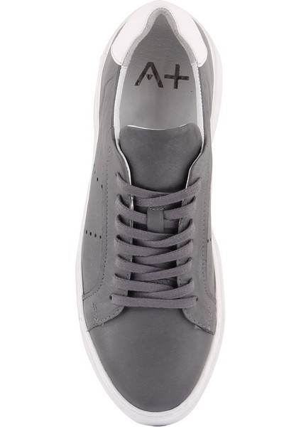 Sail Lakers - Gri Deri Bağcıklı Erkek Sneaker