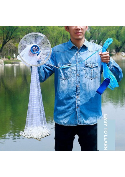 Alüminyum Yüzük Monofilament El Atmak Balıkçılık Döküm Net Spin Kolay Atmak Dia 2.4m (Yurt Dışından)